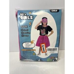 80s  LIGHT UP skirt Kids Costume Set -Shirt  glasses accessories Girls Large